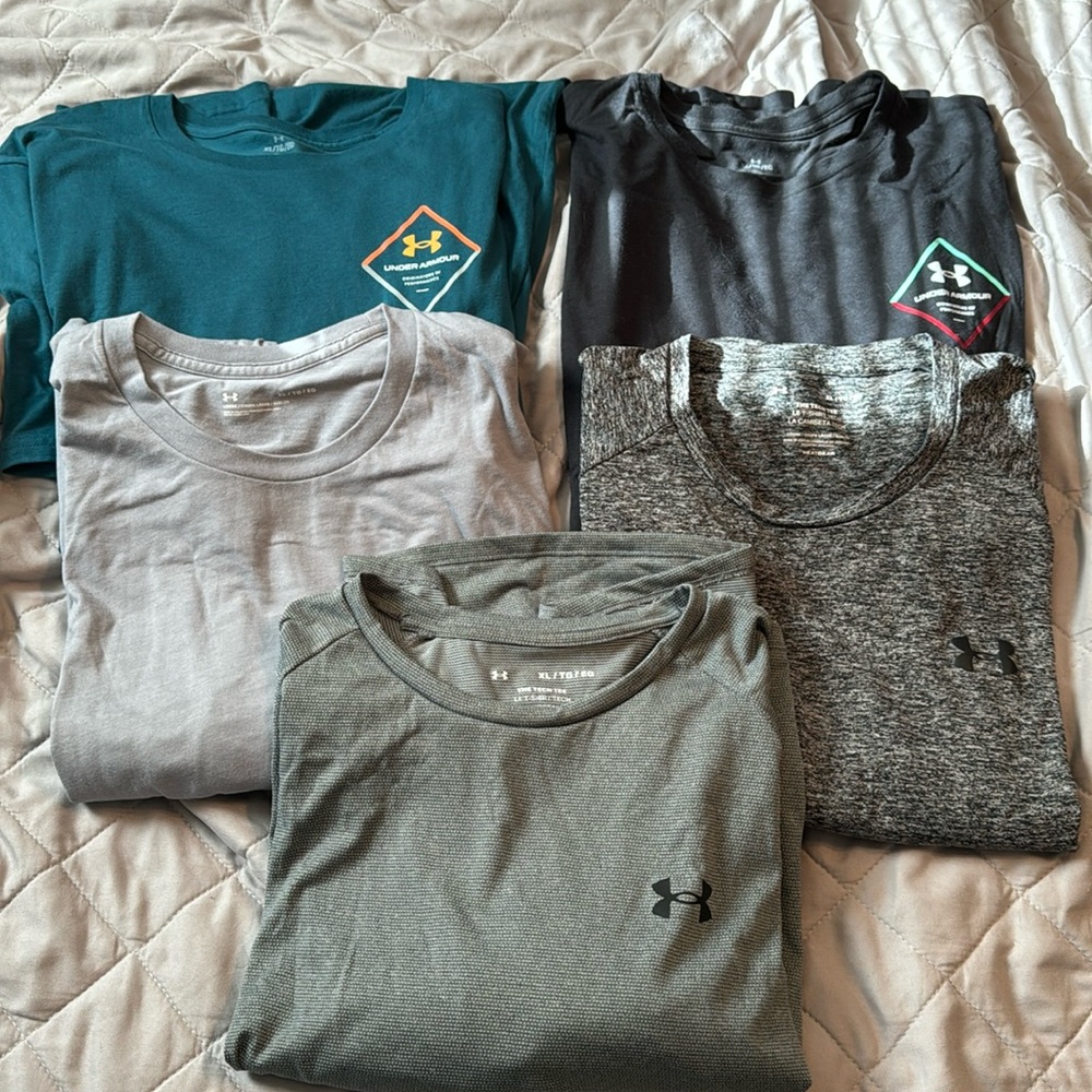 Lot of 5 Men's Under Armour T shirts size XL